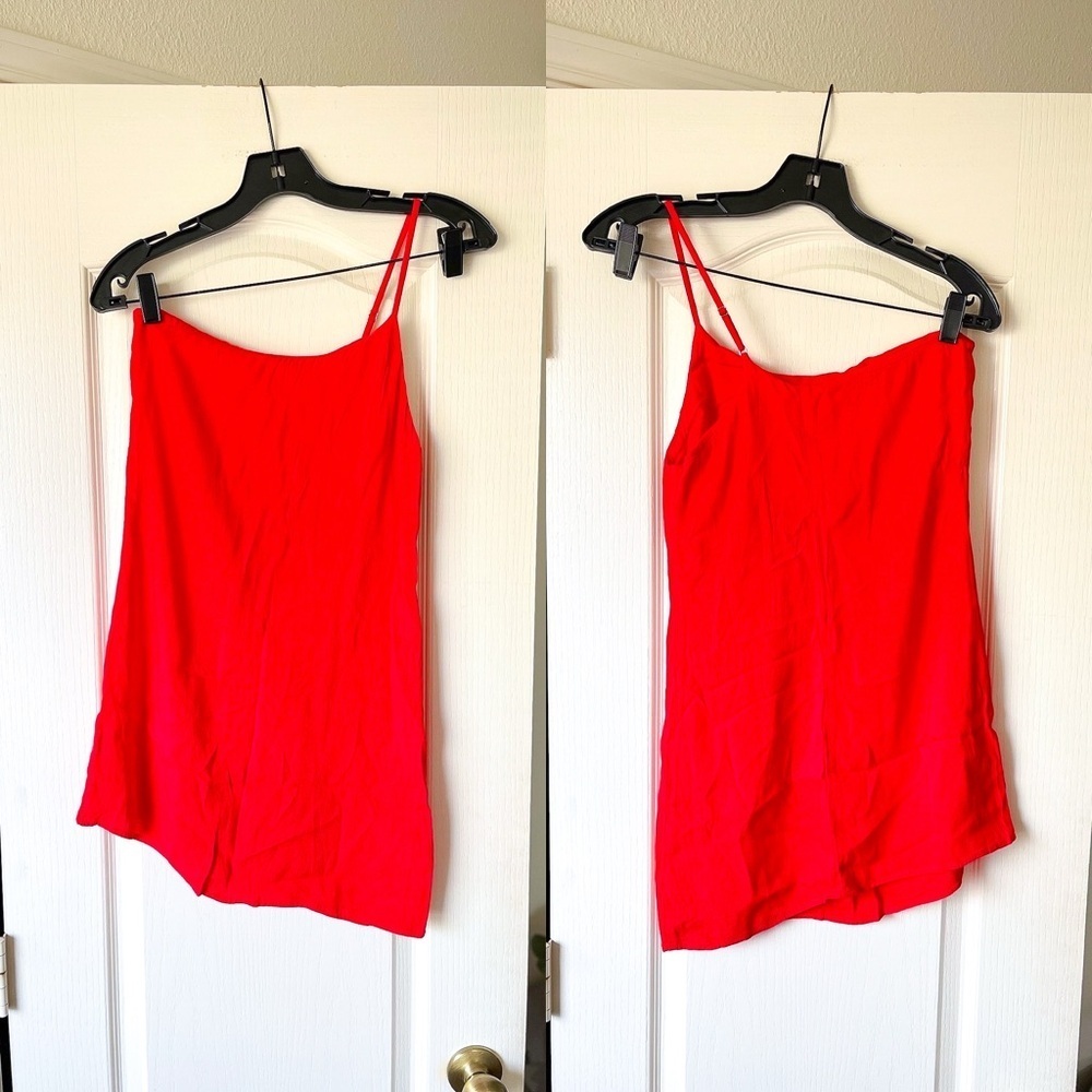 Reformation Madison One-Shoulder Mini Dress Red Hot Day XS EUC